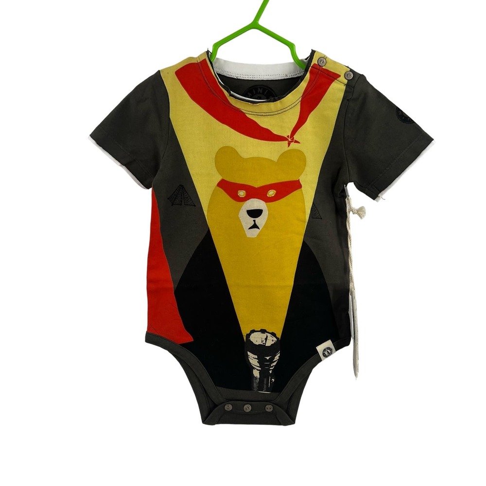 Mini Shatsu Super Camper Bear Bodysuit Size 12 Month New